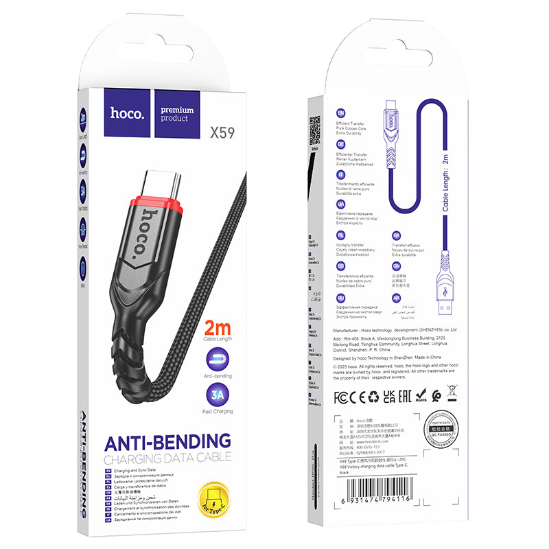 HOCO X59 Charging Data Cable (C to L, C to C, A to C, A to L)(2m, 3m)