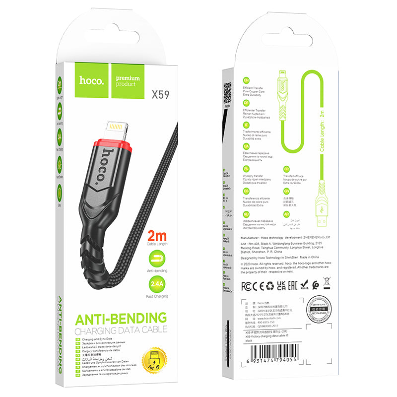 HOCO X59 Charging Data Cable (C to L, C to C, A to C, A to L)(2m, 3m)