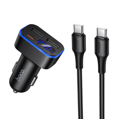 HOCO Z63A 42W Digital Display Car Charger Set (1C2A)