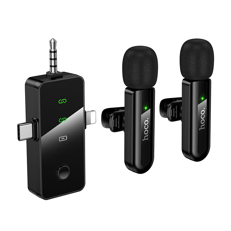 HOCO L20C Dual Wireless Microphone (Lightning/Type-C/3.5)