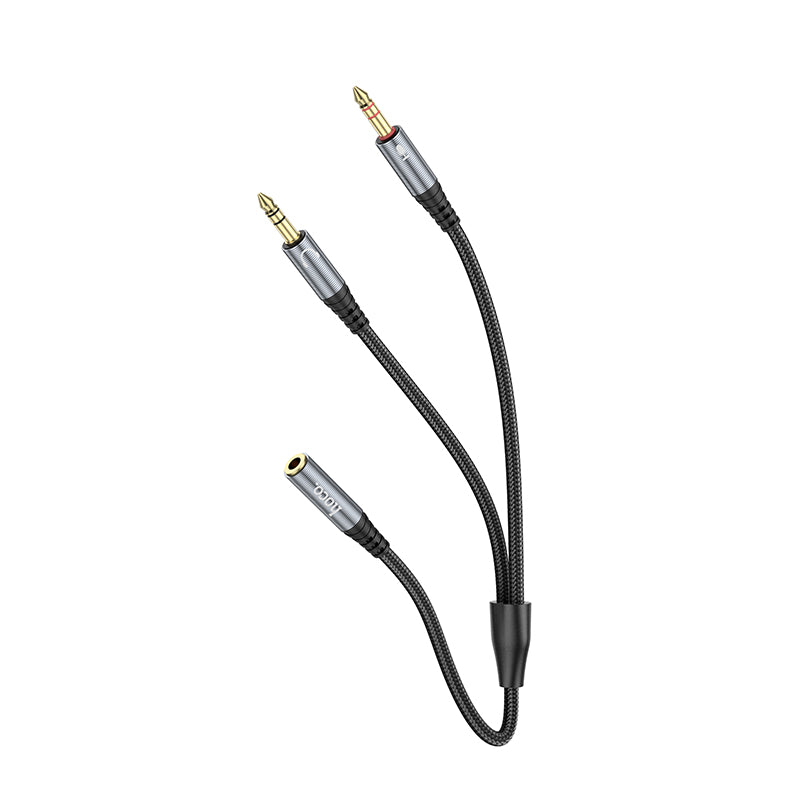 HOCO UPA21 2 in 1 3.5mm Female to 2 x Male Headset Audio Adapter Cable AUX Spliter 25cm