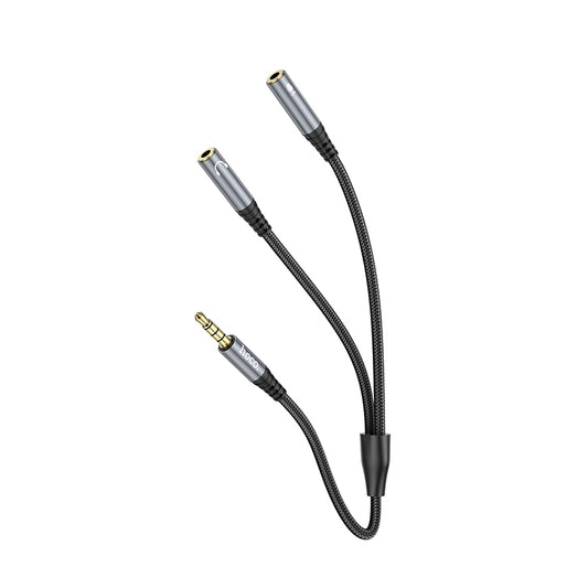 HOCO UPA21 2 in 1 3.5mm Male to 2 x Female Headset Audio Adapter Cable AUX Spliter 25cm
