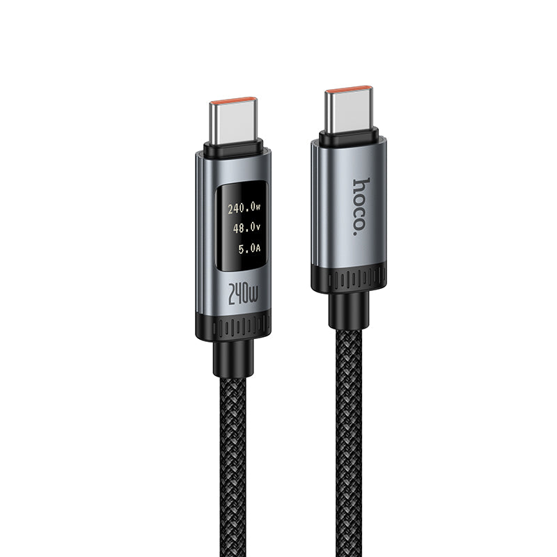 HOCO U148 240W Digital Display Type-C to Type-C Fast Charging Data Cable 1.2m