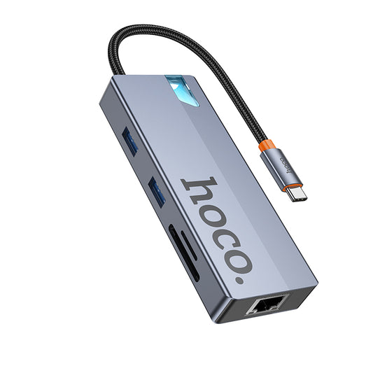 HOCO HB52 Type-C to HDTV + RJ45 + PD + Type-C + 2xUSB3.0 + SD + TF Card 8 in 1Converter/Adapter/Hub