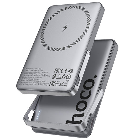 HOCO Q36 PD20W 5000mAh MagSafe Magnetic Wireless Charging Power Bank with Stand (3C/CCC Certified) (A+)