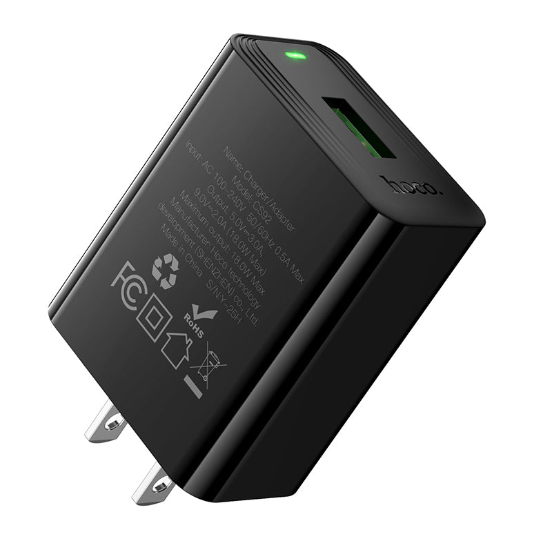 HOCO CS92 18W QC3.0 USB-A Charger