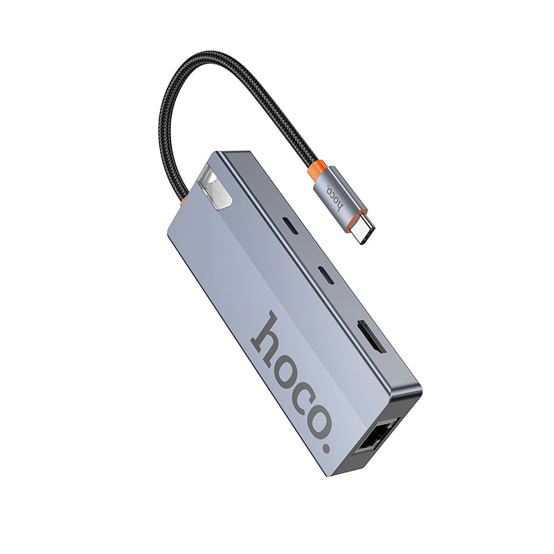 HOCO HB52 Type-C to HDTV + RJ45 + PD + Type-C + 2xUSB3.0 + SD + TF Card 8 in 1Converter/Adapter/Hub