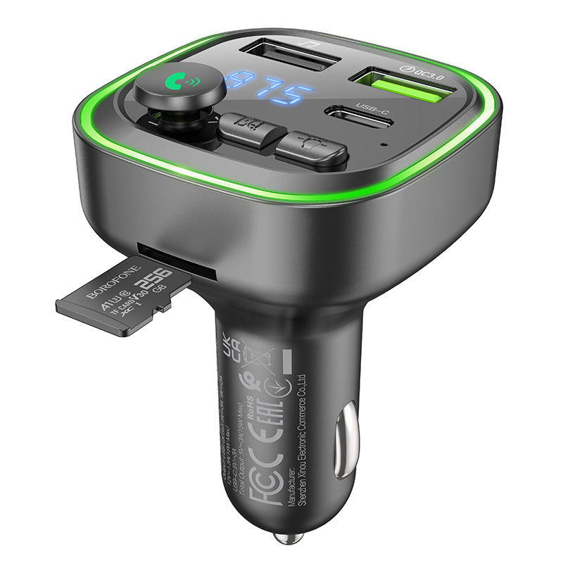 HOCO BC48 QC3.0 Car Charger with Bluetooth 5.0 + FM Transmitter