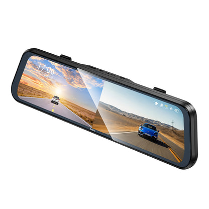 HOCO DV16 Rearview Mirror 9.66-inch Front/Back Driving Recorder(dual-channel)