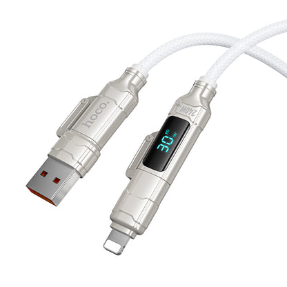 HOCO U152 240W 4-in-1 Charging Data Cable with Display USB-A/Type-C to Lightning/Type-C