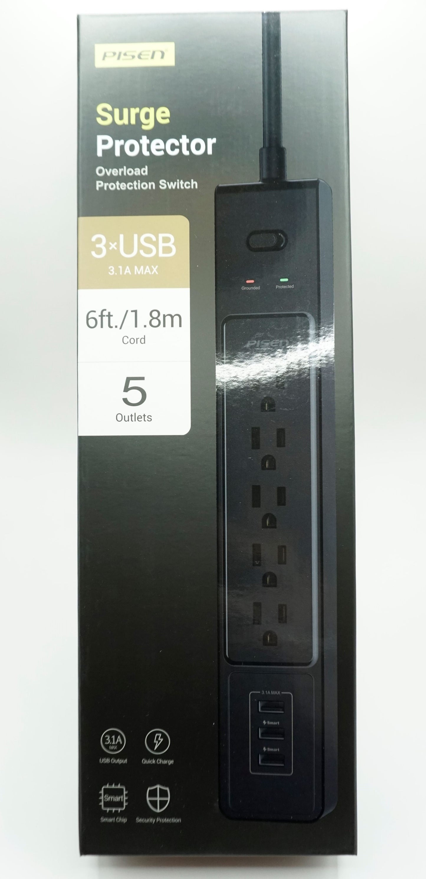 PISEN 503-US Surge Protector Power Strip