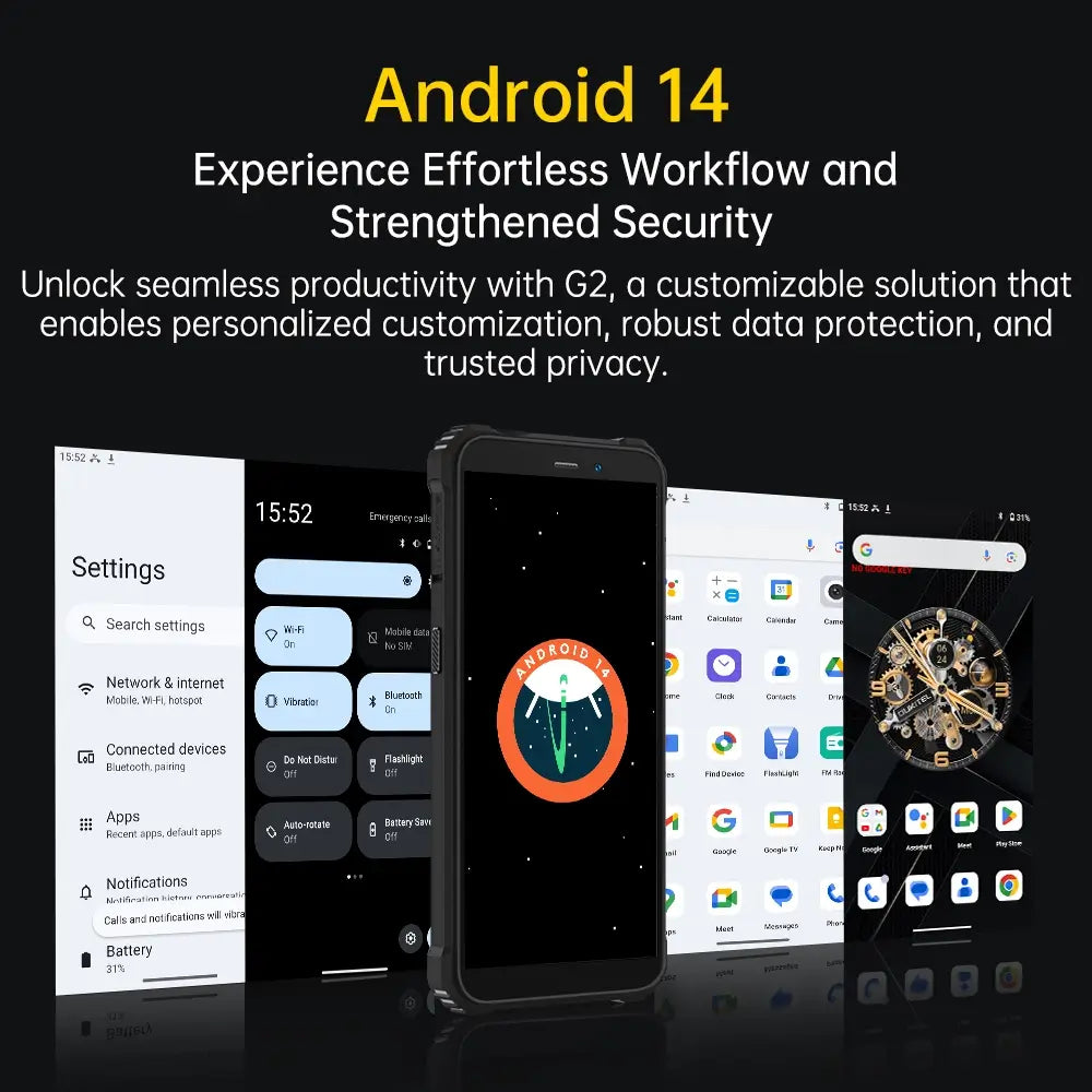 OUKITEL G2 Compact Rugged Phone 14GB 64GB 6-inch 13MP Camera Android 14