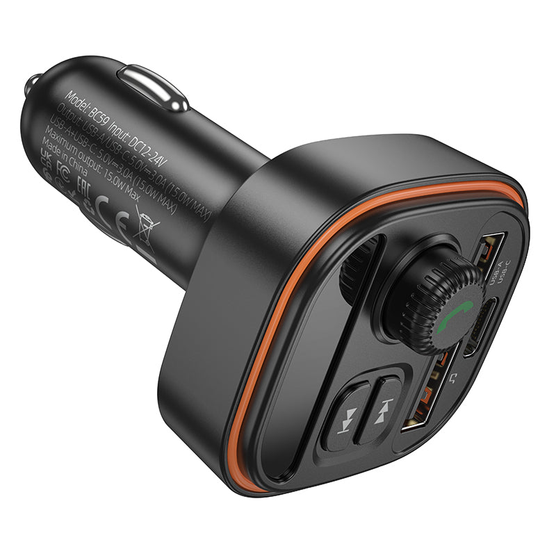 HOCO BC59 Car Charger with Bluetooth + FM Transmitter