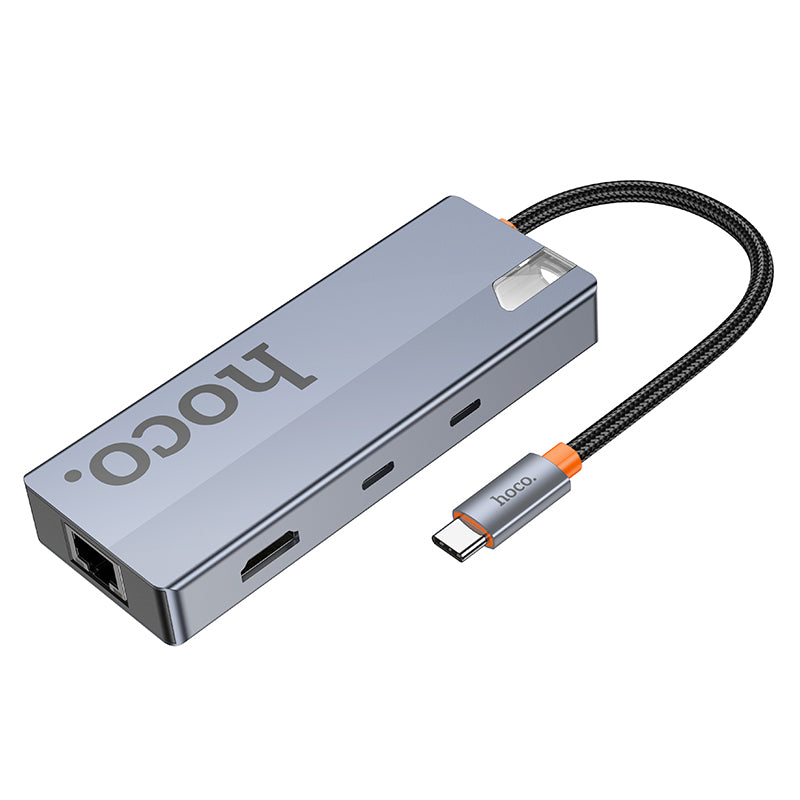 HOCO HB52 Type-C to HDTV + RJ45 + PD + Type-C + 2xUSB3.0 + SD + TF Card 8 in 1Converter/Adapter/Hub