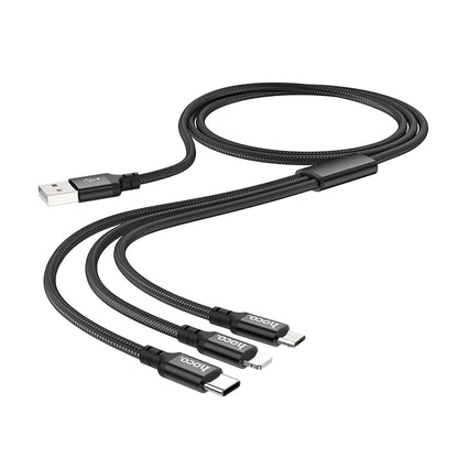 HOCO X14 3-in-1 Charging Cable 1m (Lightning / Micro-USB / Type-C)