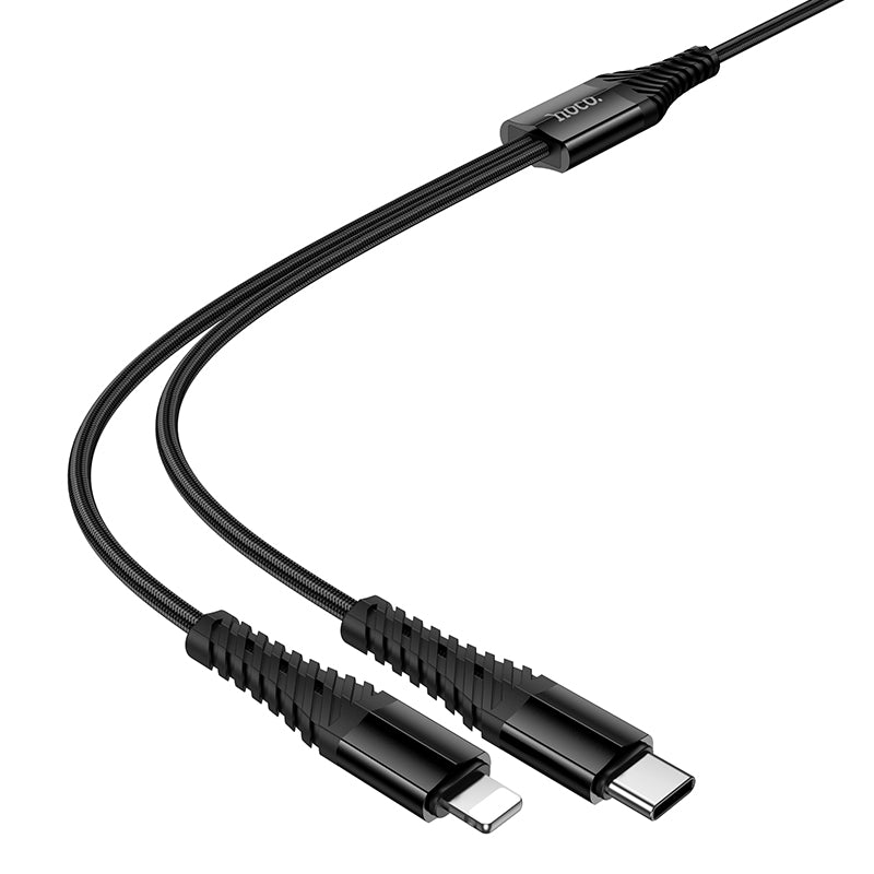 HOCO X123 Type-C to Type-C + Lightning 2 in 1 Charging Cable 1m