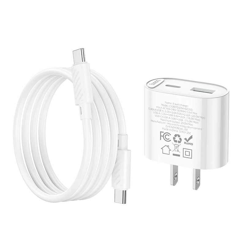 HOCO C109 PD20W + QC3.0 Dual-port Charger (US) Set