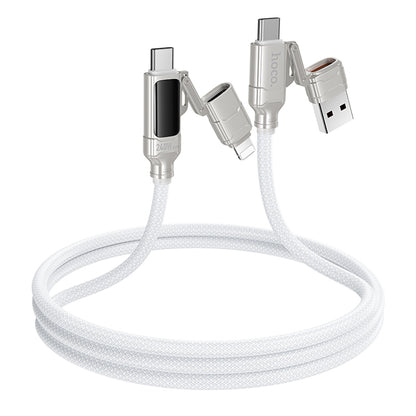 HOCO U152 240W 4-in-1 Charging Data Cable with Display USB-A/Type-C to Lightning/Type-C