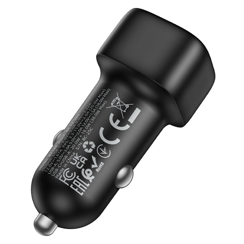 HOCO BOROFONE BZ34B PD38W Type-C and USB-A Car Fast Charger