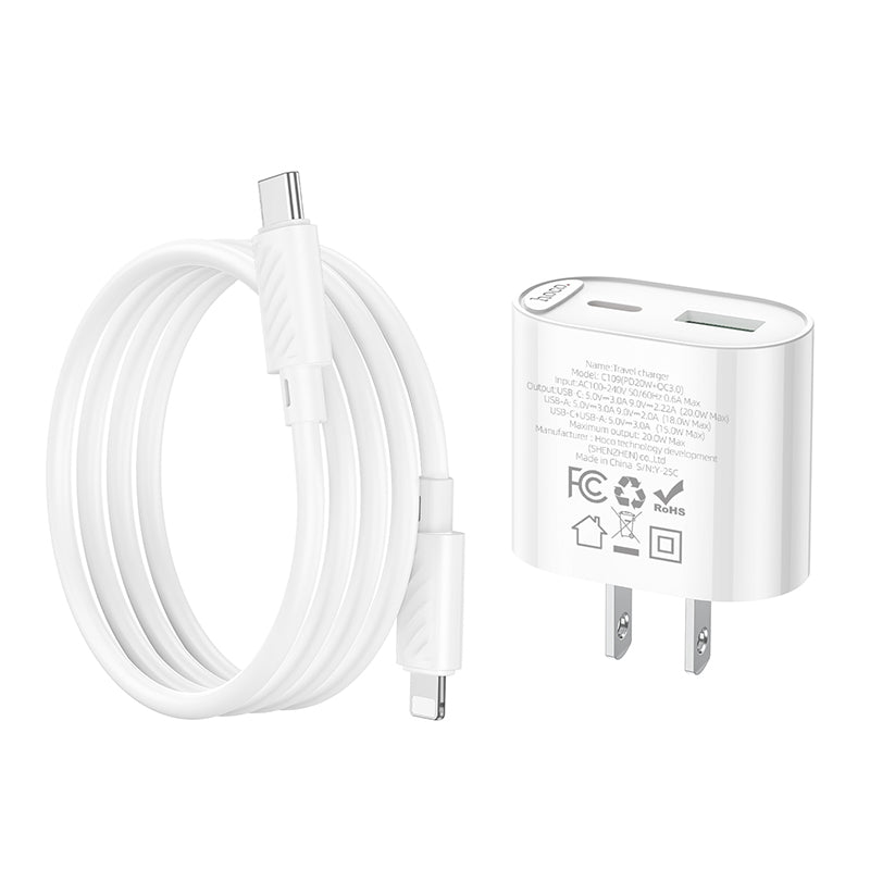HOCO C109 PD20W + QC3.0 Dual-port Charger (US) Set