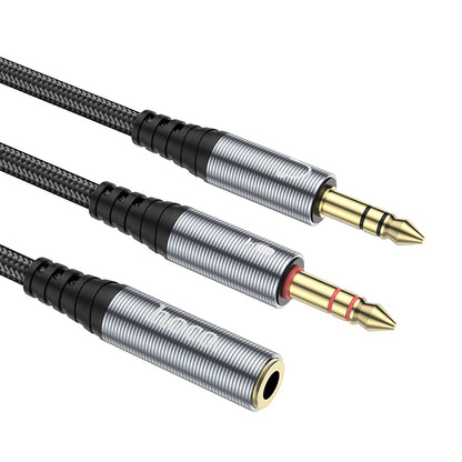HOCO UPA21 2 in 1 3.5mm Female to 2 x Male Headset Audio Adapter Cable AUX Spliter 25cm