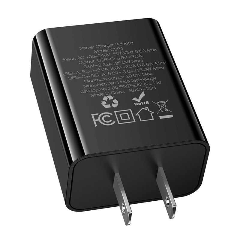 HOCO CS94 PD20W + QC3.0 Dual Port Charger/Set