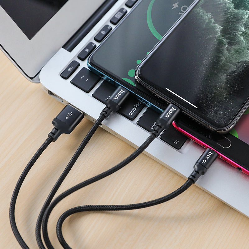 HOCO X14 3-in-1 Charging Cable 1m (Lightning / Micro-USB / Type-C)
