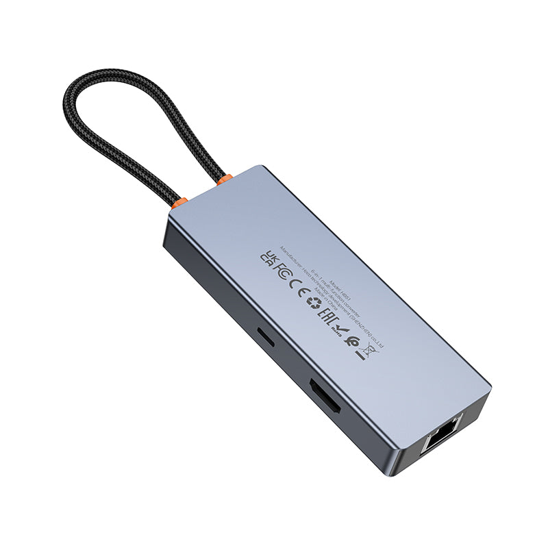HOCO HB51 Type-C to HDTV + RJ45 + PD + 3xUSB3.0 6-in-1 Converter/Adapter/Hub