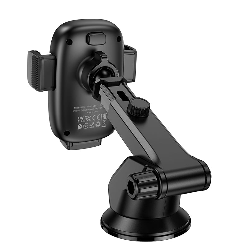 HOCO HW32 Wireless Charging Car Holder for Dashboard/Center Console