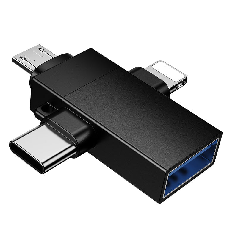 HOCO BOROFONE BV26D Lightning / Type-C / Micro USB Male to USB-A Female USB2.0 3-in-1 Adapter