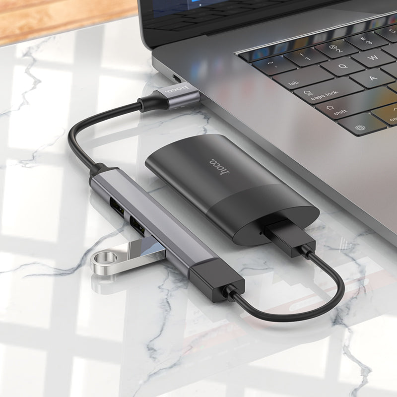 HOCO HB26 4-in-1 USB/Type-C to USB3.0+USB2.0*3 Converter/Adapter/Hub
