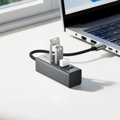 HOCO HB1B 4-in-1 USB to USB3.0*4 Converter/Adapter/Hub