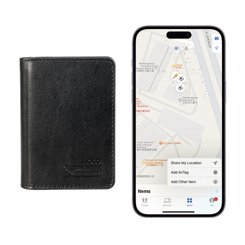 HOCO E91F Anti-Loss Smart Card Holder (Wireless Charging Model) (Apple Only)