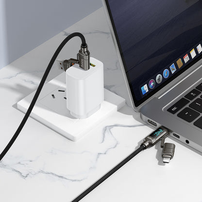 HOCO U152 240W 4-in-1 Charging Data Cable with Display USB-A/Type-C to Lightning/Type-C