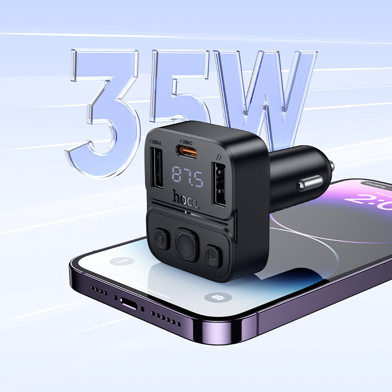 HOCO E87 35W(1A1C) Car Charger with Bluetooth + FM Transmitter