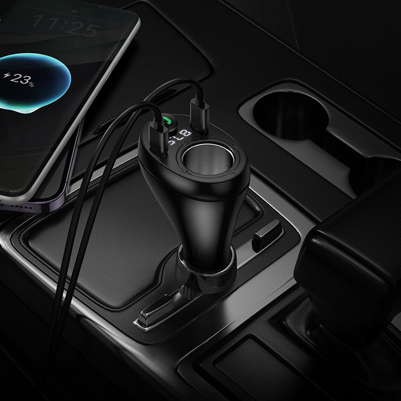 HOCO E88 35W(2C) Cigarette Lighter Car Charger with Bluetooth + FM Transmitter