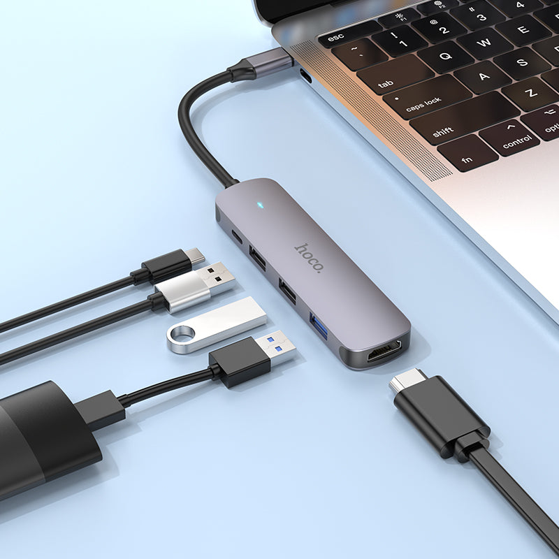 HOCO HB27 Type-C to HDTV + USB3.0 + USB2.0*2 + PD Converter/Adapter/Hub
