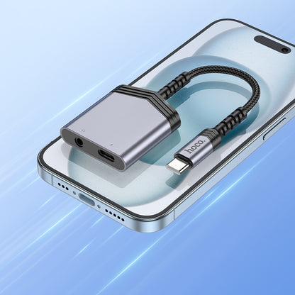 HOCO LS39 Adapter Type-C + Type-C to 3.5mm Female Audio Converter 15cm