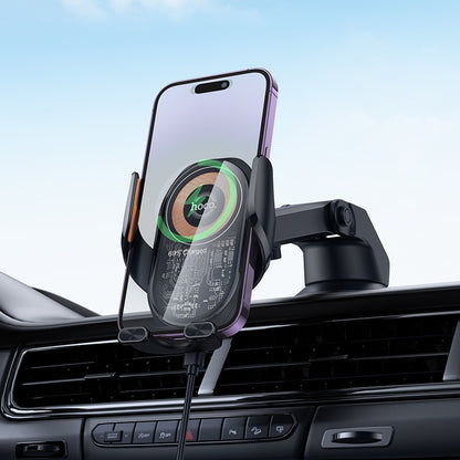 HOCO HW34 3-Axis Linkage Wireless Charging Car Holder for Dashboard/Center Console