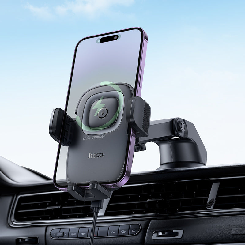 HOCO HW32 Wireless Charging Car Holder for Dashboard/Center Console