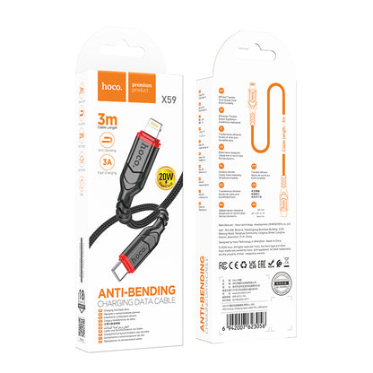 HOCO X59 Charging Data Cable (C to L, C to C, A to C, A to L)(2m, 3m)
