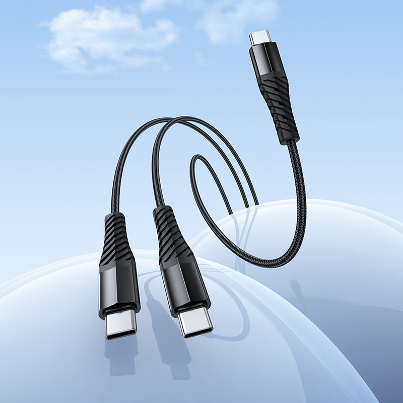 HOCO X123 Type-C to Type-C x 2 2 in 1 Charging Cable 1m