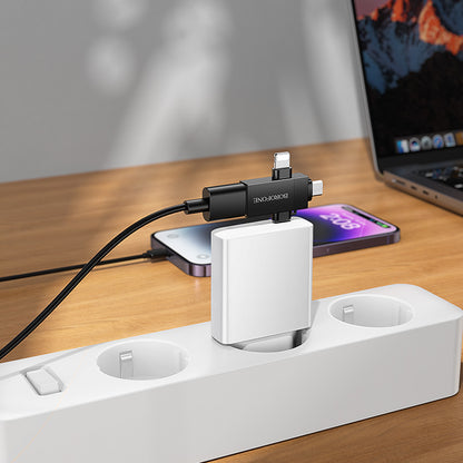 HOCO BOROFONE BV26D Lightning / Type-C / Micro USB Male to USB-A Female USB2.0 3-in-1 Adapter