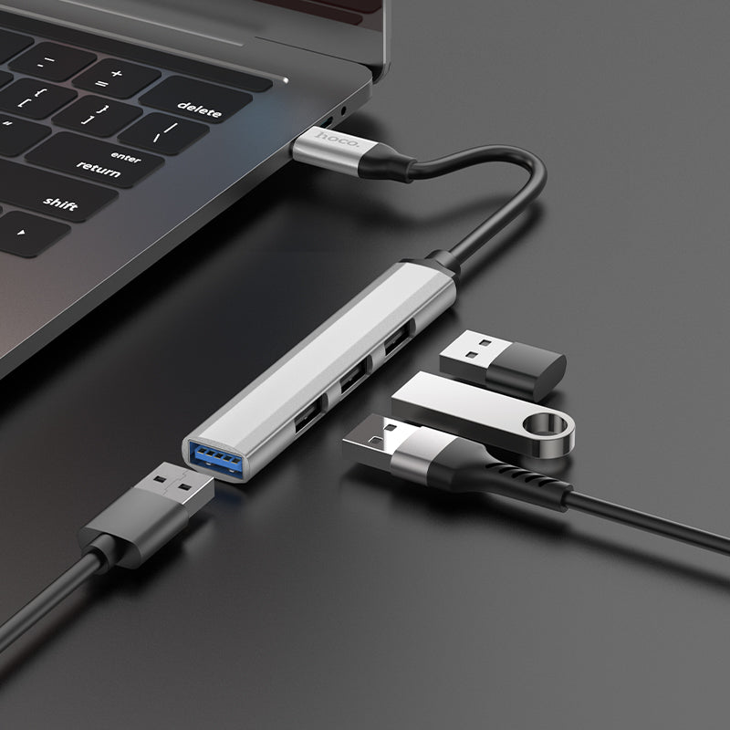 HOCO HB26 4-in-1 USB/Type-C to USB3.0+USB2.0*3 Converter/Adapter/Hub
