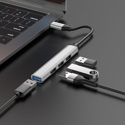 HOCO HB26 4-in-1 USB/Type-C to USB3.0+USB2.0*3 Converter/Adapter/Hub