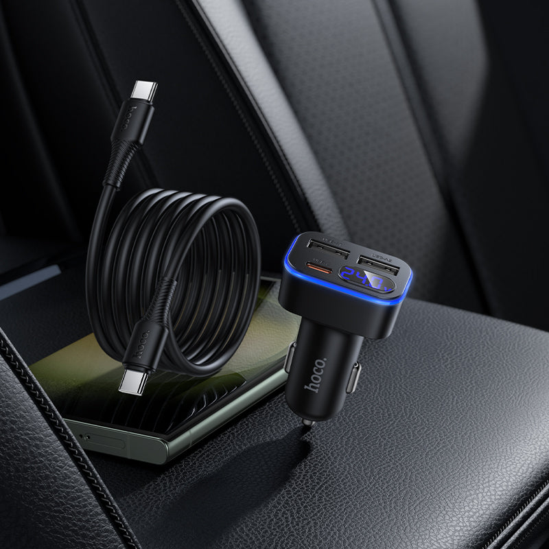 HOCO Z63A 42W Digital Display Car Charger Set (1C2A)