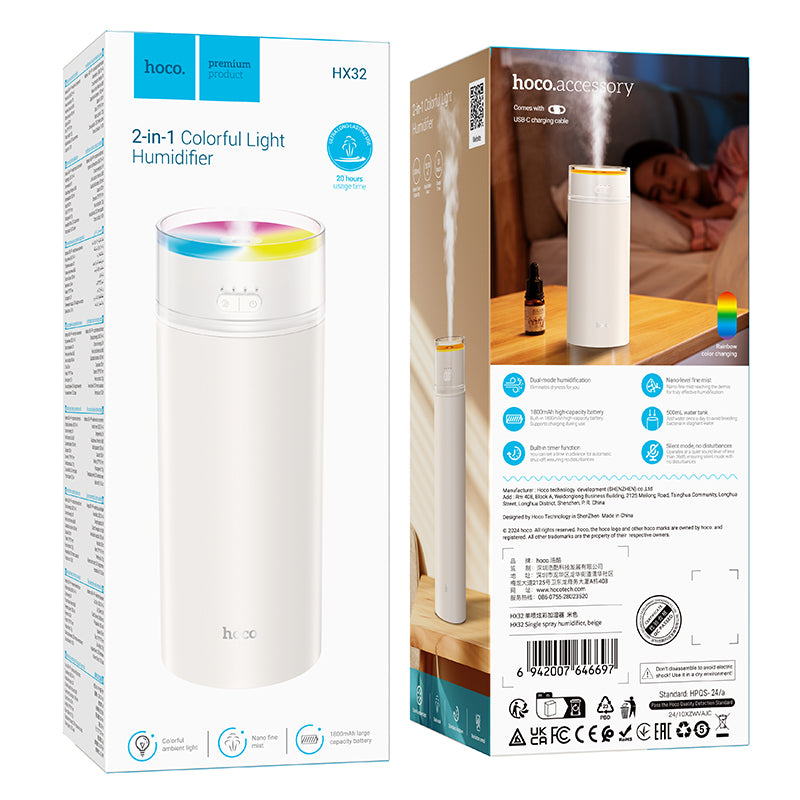 HX32 Portable Single Spray Colorful Light Humidifier