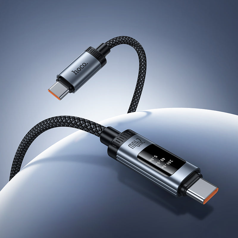 HOCO U148 240W Digital Display Type-C to Type-C Fast Charging Data Cable 1.2m