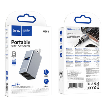 HOCO HB54 USB to USB2.0 x 2, USB3.0 3-in-1 Converter/Adapter/Hub