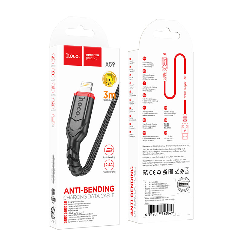 HOCO X59 Charging Data Cable (C to L, C to C, A to C, A to L)(2m, 3m)
